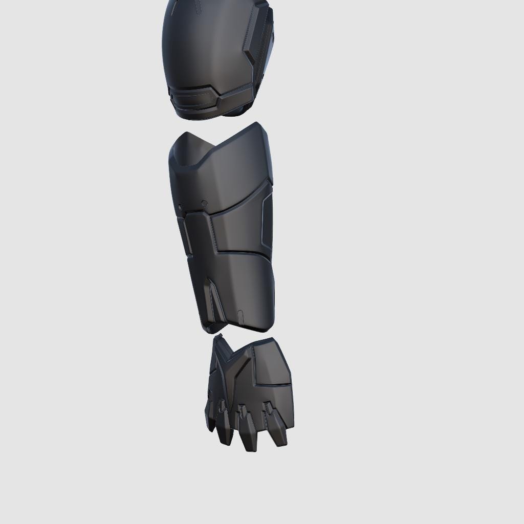 Cybernetic arm armor 3D printed cosplay kit